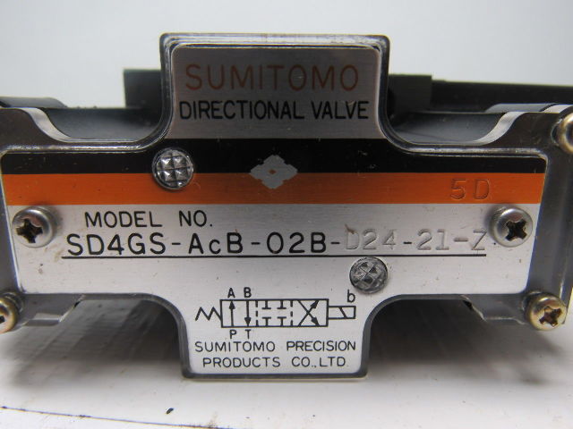 Sumitomo SD4GS-AcB-02B-D24-21-Z WD-21B-07 Directional Control Valve 24VDC