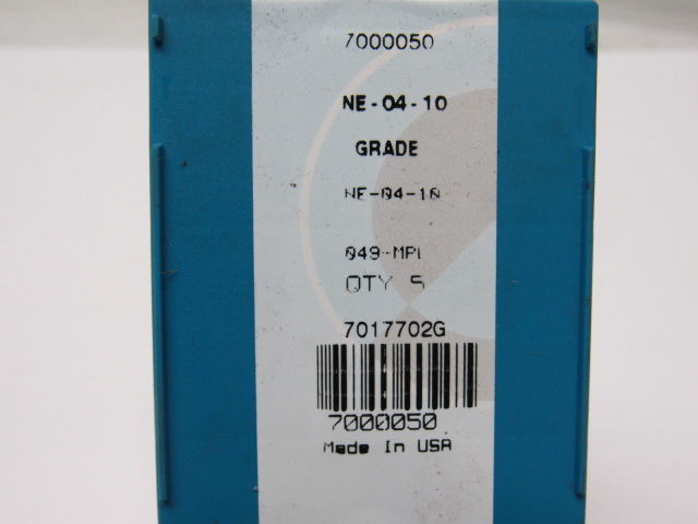 Ingersoll Cutting Tools 7000050 L-Nest Carbide Mill Inserts NE-04-10 Box of 5