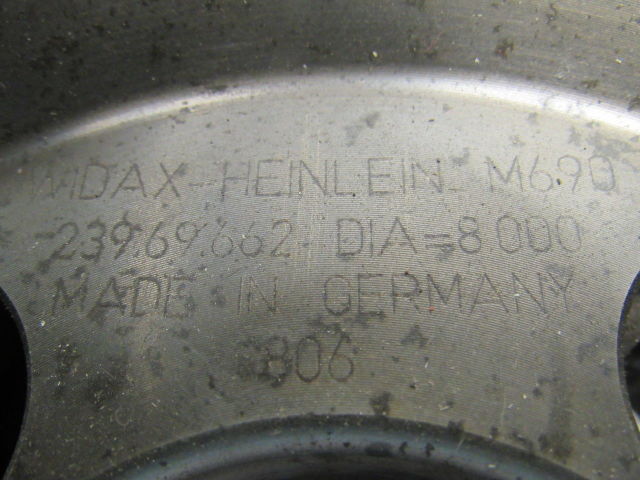Widax Heinlein 239.69.662 8" Shell Face Mill 14 Inserts 2-1/2" Arbor Hole