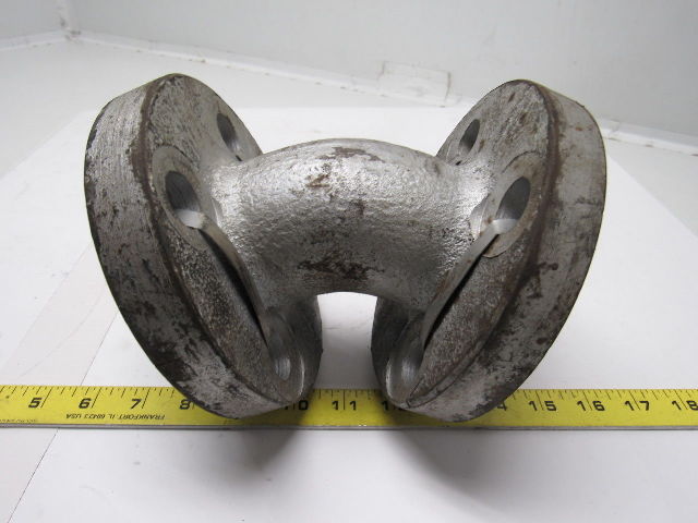 1-1/2" Cast Steel Flanged 45 Degree Pipe Elbow W/(4) 7/8" Bolt Holes