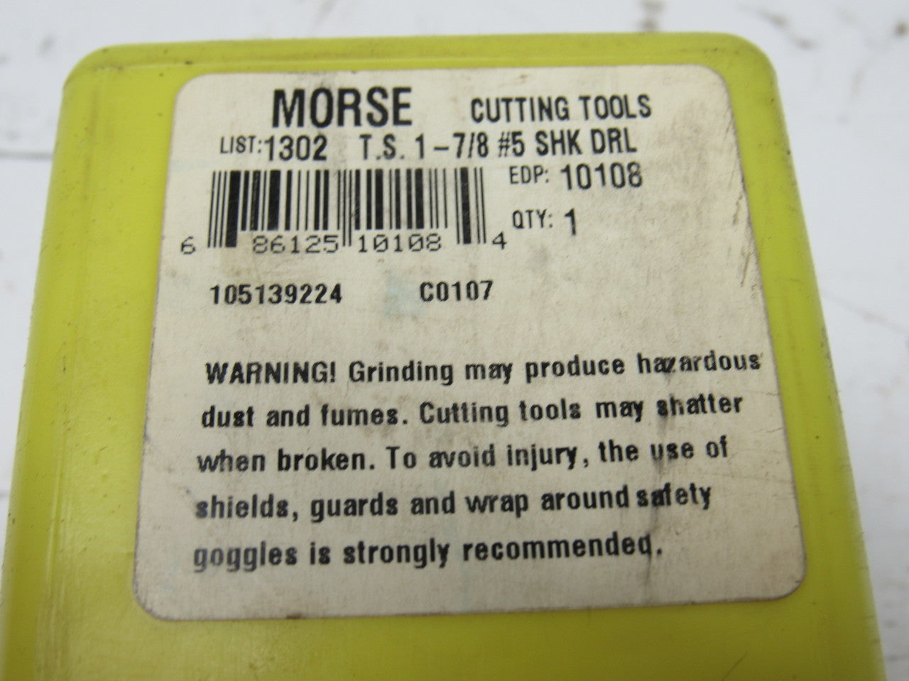 Morse 1302 Taper Shank 1-7/8" #5 High Speed Steel Drill Bit