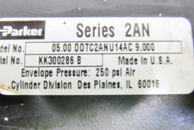 Parker 05.00DDTC2ANU14AC9.00 2AN Series Pneumatic Air Cylinder 5" Bore 9" Stroke