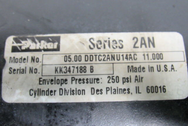 Parker 05.00DDTC2ANU14AC11.00 2AN Pneumatic Air Cylinder 5" Bore 11" Stroke