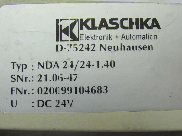 Klaschka NDA 24/24-1.40 D-75242 Timer Relay Delay Switch