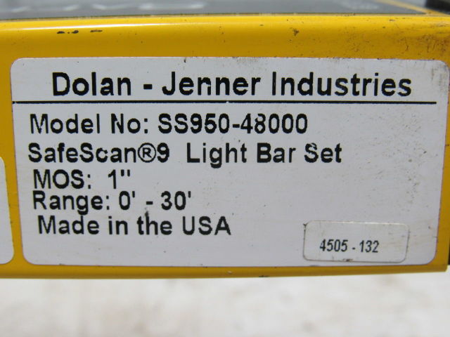 Dolan-Jenner SS950-48000 Safescan 9 Safety Light Bar Curtain Set 30' Max Range
