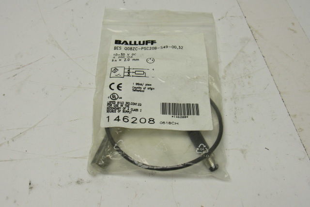 Balluff BES Q08ZC-PSC20B-S49-00,32 DC 3-/4-wire Inductive Block Sensor 8×8 mm