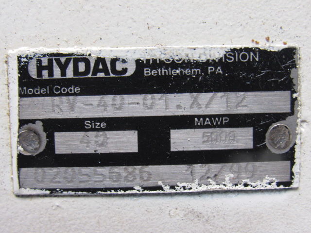 Hydac 705850 RV-40-01.x/12 Hydraulic Check Valve