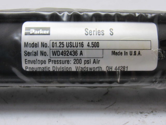 Parker 01.25 USLU16 4.500 Pneumatic Air Cylinder Bore 1-1/4" Stroke 4-1/2"