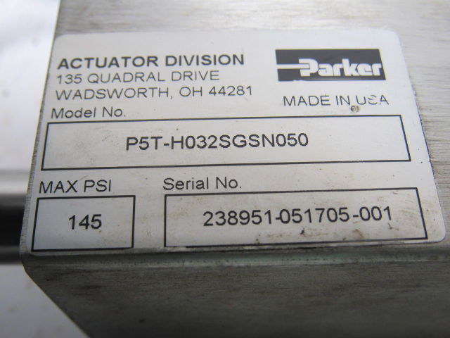 Parker P5T-H032SGSN050 Compact Guided Pneumatic Cylinder 32mm Bore 050mm Stroke