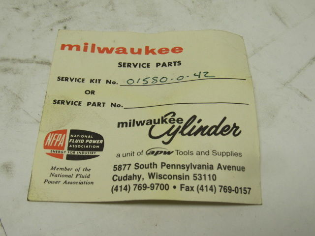 Milwaukee 01580-0-42 Air Cylinder Service Rebuild Kit