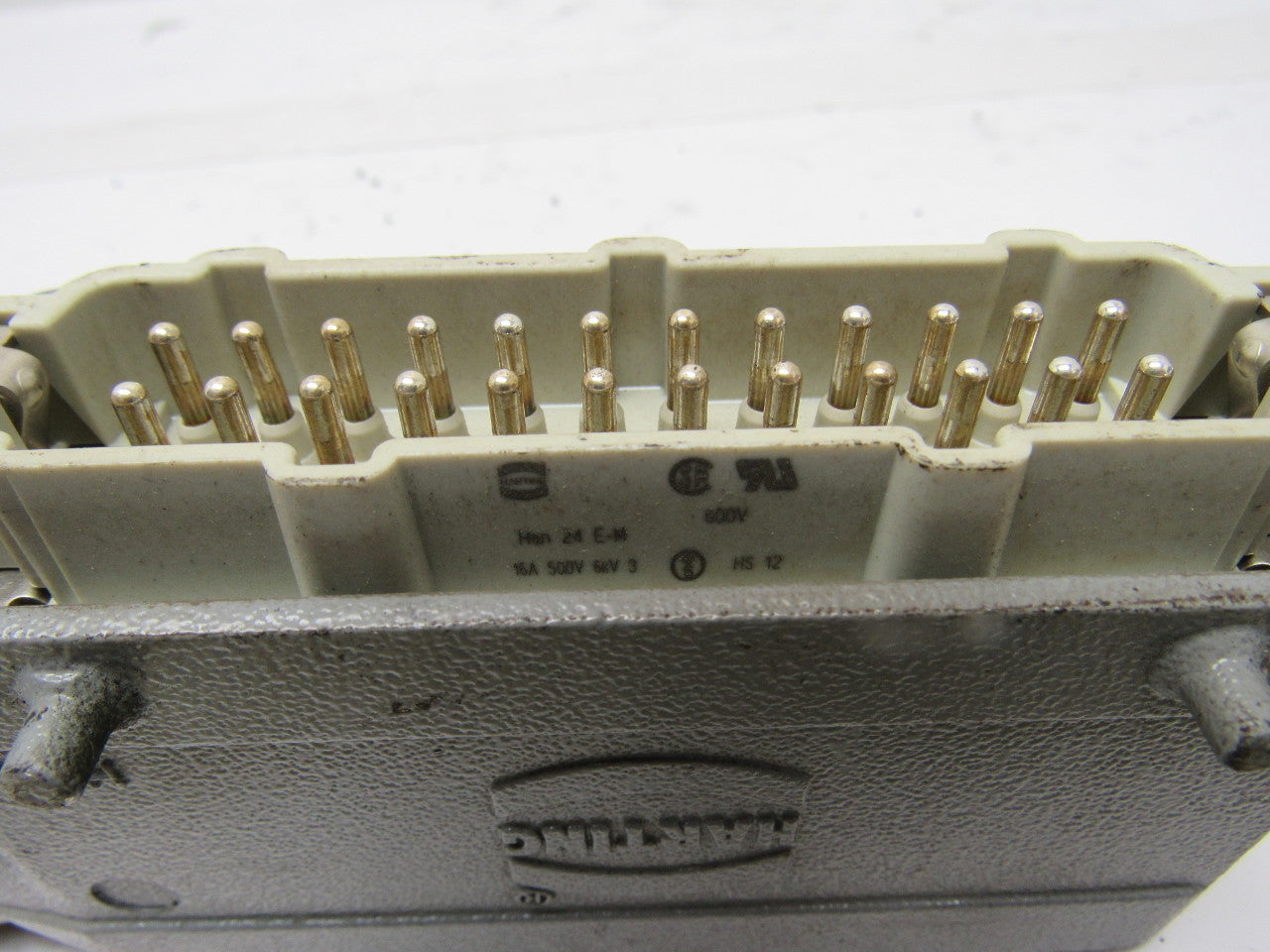 Harting HS12 24Pin 16A 380V Male Female Hinge Lock Cable Plug Ends W/Gasket