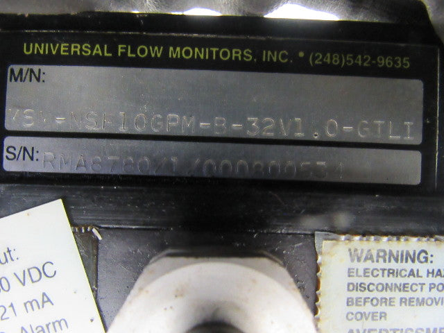 Universal Flow Monitor MSM-NSF10GPM-B-32V1.0-GTLI 10 GPM Flow Meter Double Bank