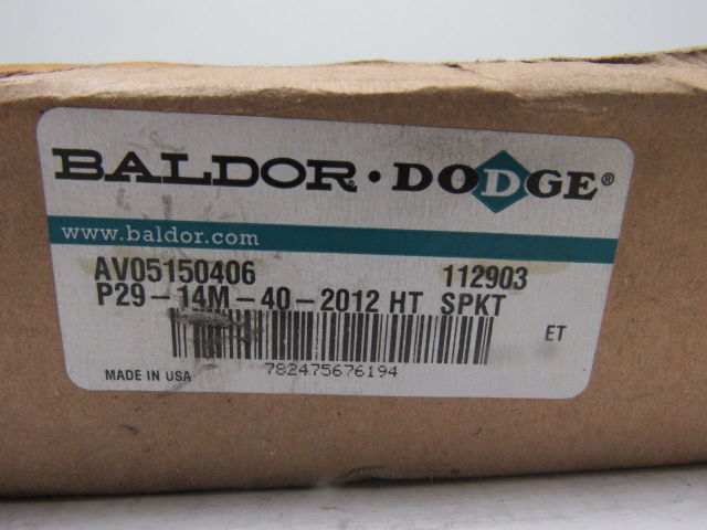 Dodge P29-14M-40-2012 High Torque HT200 40mm Timing Belt Sprocket 29T Taper Lock