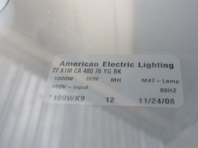 AMERICAN ELECTRIC LIGHTING 77X1MCA48076YGBK ULTRAFLOOD Floodlight 1000W 480V