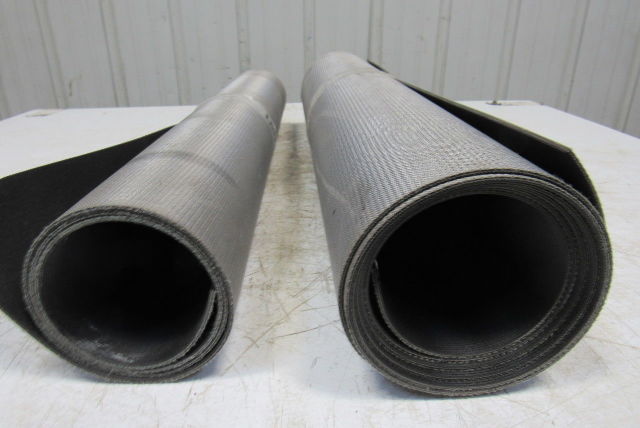 26" Woven Back 2 Ply Longitudinal Ribbed Conveyor Belt 0.103"T 2 Pcs. 40" 95"