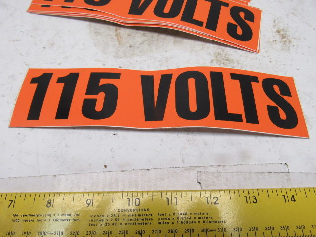 9" x 2-1/4" 115 Volts Conduit Marker Sticker Lot Of 23