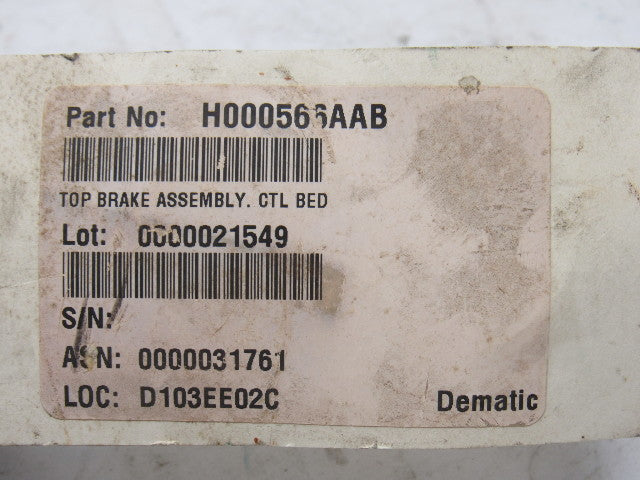 Dematic H000566AAB 18" x 2" Sorting Conveyor Top Brake Assembly CTL Bed