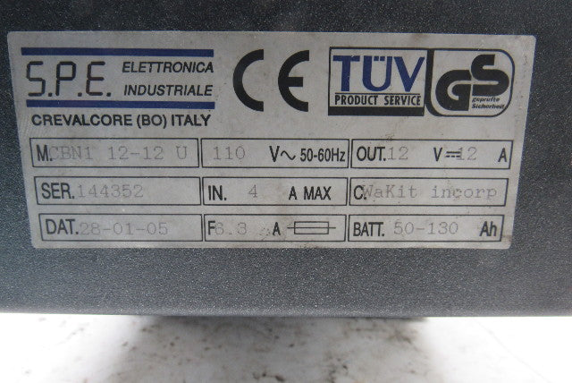 SPE Elettronica CBN1 12-12U 110V 12V 12A 50-130 AH On-Board Battery Charger Pack