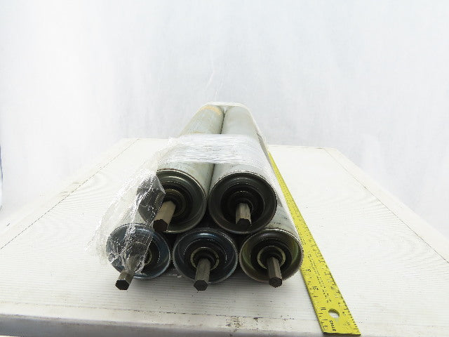 Dematic 2-1/2" OD 19-3/4" BF 19" Face Width Gravity Conveyor Roller Lot Of 5