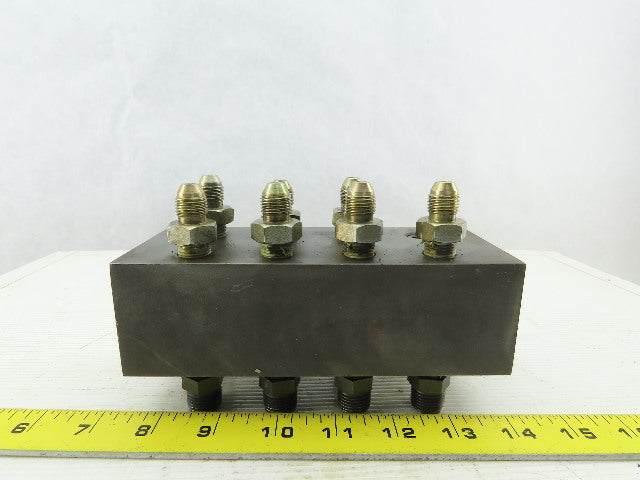 8 Station Pass Thru Manifold Rigid Supply To Flared Adapter Block