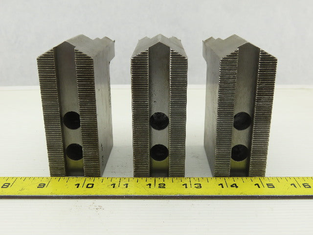 Dillon KW8HP ID Step Serrated 1.5mm x 60° Soft Steel Lathe 8" Chuck Jaw Set of 3
