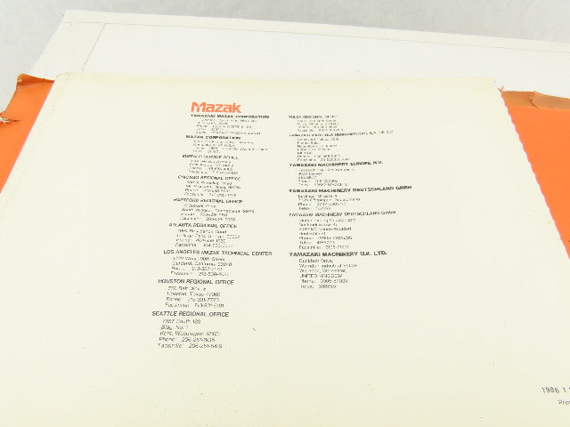 Mazak ST40N ATC M/C D-11T Slant Turn CNC Fanuc 11T Electric Wiring Logic Manual