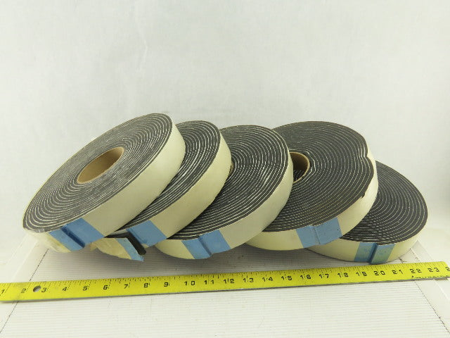 1-1/2" x 4mm Thick Cellulose Adhesive Back Foam Tape 35' Rolls Lot Of 5