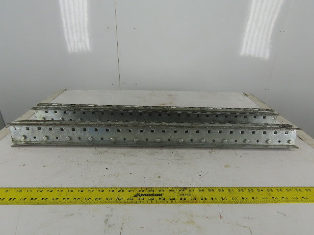 Mallard 2-3/4" W x 3" Tall Pallet Flow Skate Wheel Rail 38-1/2" OAL Lot Of 2