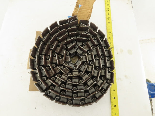 Morse S881TK 3-1/4" Side Flexing Radius Steel Flat Slat Top Conveyor Chain 10'