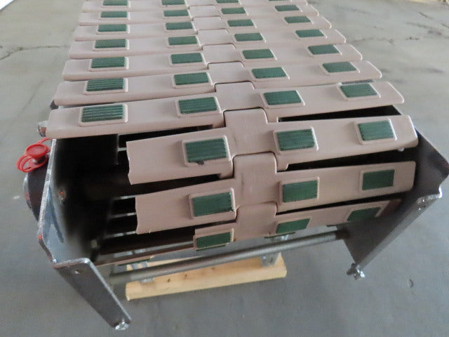 Slider Bed Belt Conveyor 12"wide Plastic chain Belt 73" OAL 115V Single Phase 1Ph