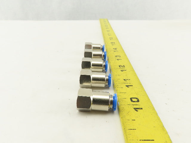 Festo 6mm Tube Push To Connect 3/8 Male Stainless Steel Fitting Lot Of 5