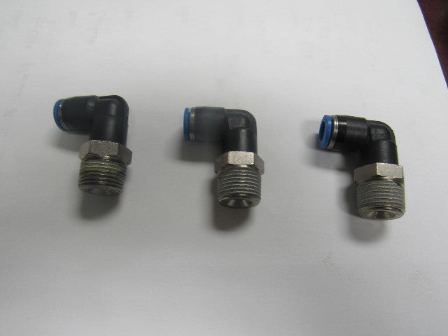 Festo 8mm Tube Push To Connect 3/8" NPT Elbow Fitting 90° Lot Of 3