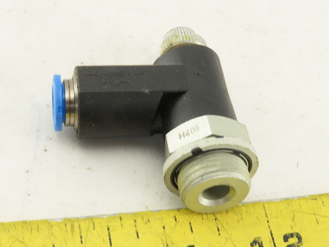 Festo 8mm Tube Push To Connect 3/8 90° Elbow Check Valve Flow Control