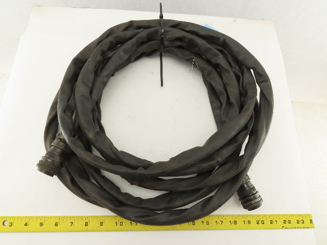 14 Pin Male Female Welding Control Cable Heat Shroud Jacketed Pigtail 25' OAL