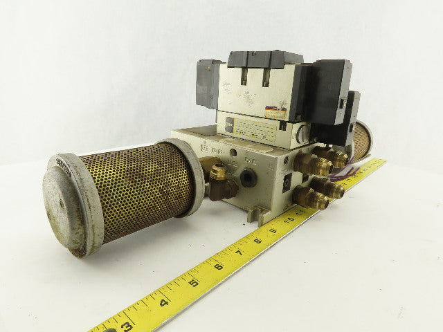 SMC VFS4500-5FZ 5/3 Way Valve Bank Manifold Assembly 24 VDC Coil
