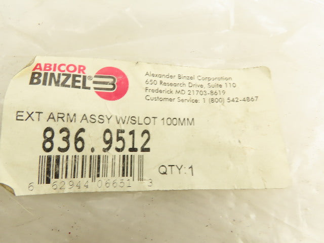 Abicor Binzel 836.9512 Extension Arm Assembly W/ Slot 100mm