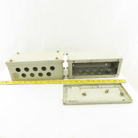 9-1/2" x 4" x 4" Electrical Enclosure Screw Top Side Covers Lot OF 2