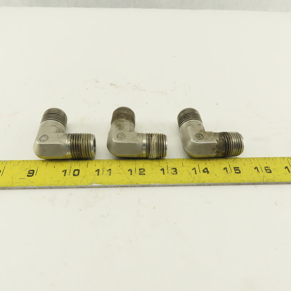 Cajon 90° Elbow Male 1/2" NPT Fitting 316 Stainless Steel lot of 3