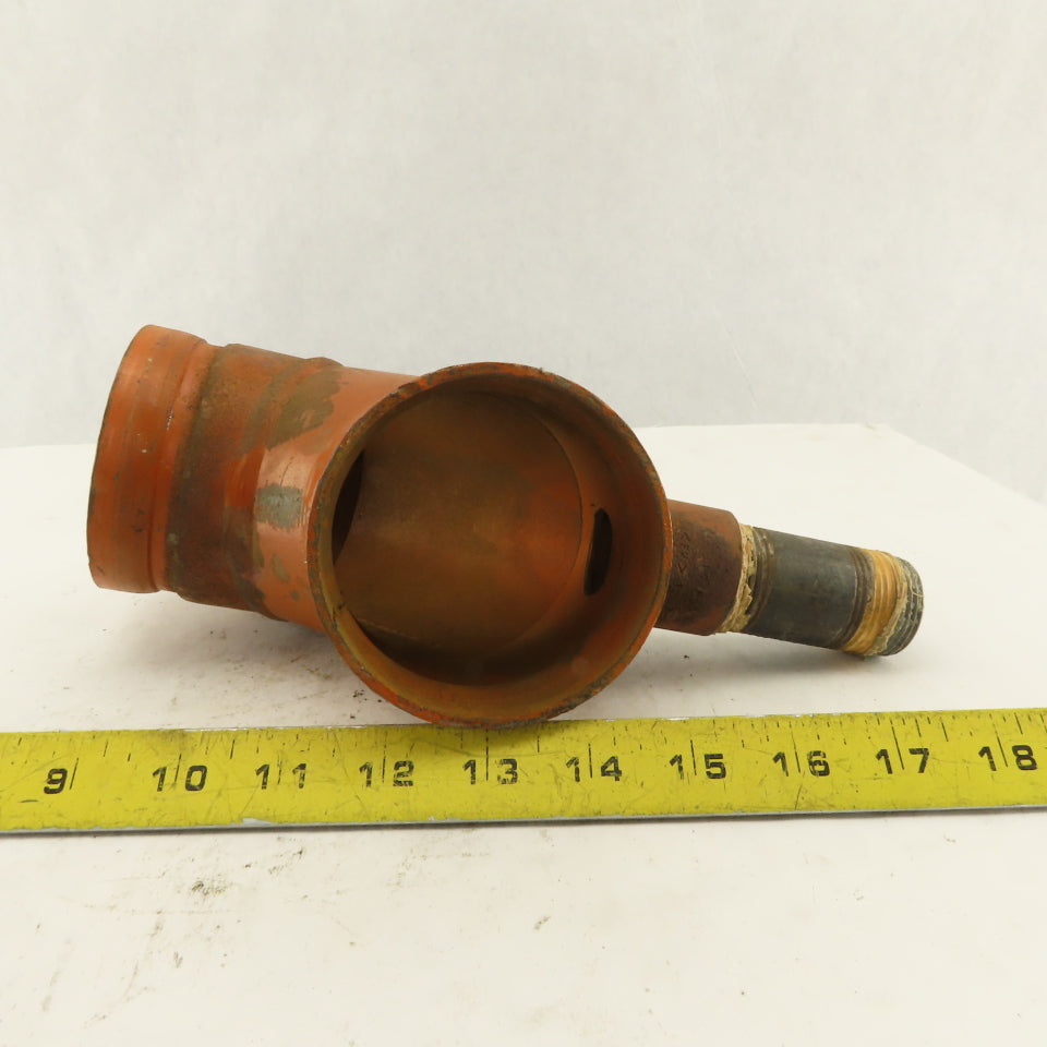 TexLine 3" Groove Lock 300WP Fire System Drain Elbow 90° 1" NPT