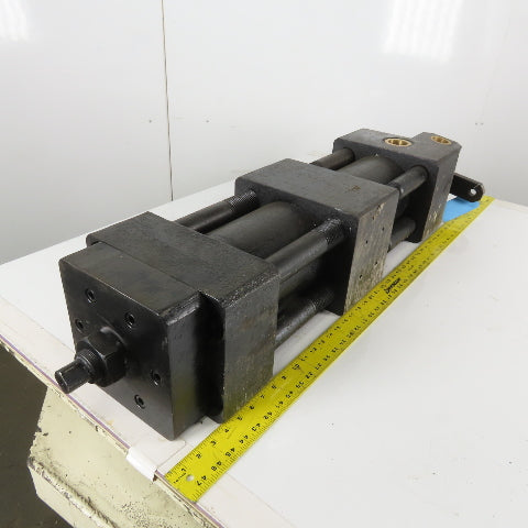 12" Stroke 6" Bore Tandem Hydraulic Cylinder Center Port Brass Pocket Set Of 2