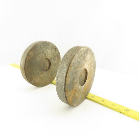 4-3/4" x 1-1/8" Tall Steel Machine Round Floor Pads Lot Of 2