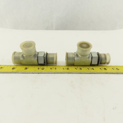 7/8-14 (-10) O-Ring Boss x 5/8 (-10) x 5/8 (-10) Male Tee Hydraulic Lot Of 2
