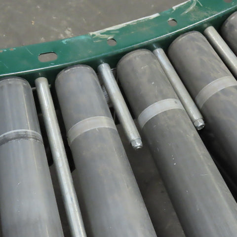 Rapistan Dematic 25" 45° Live Powered Roller Curve Conveyor V-Belt Slave Driven