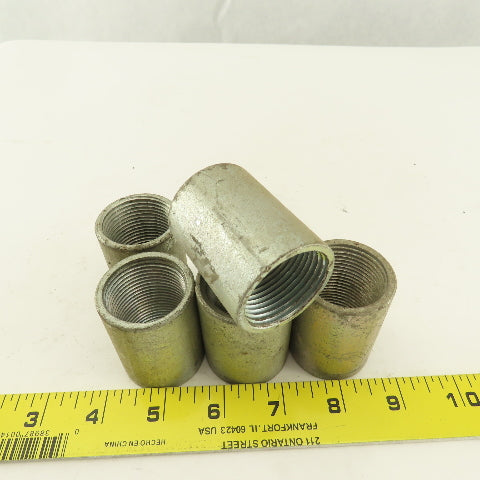 1" Galvanized Conduit Coupling 2" Wide Lot Of 5