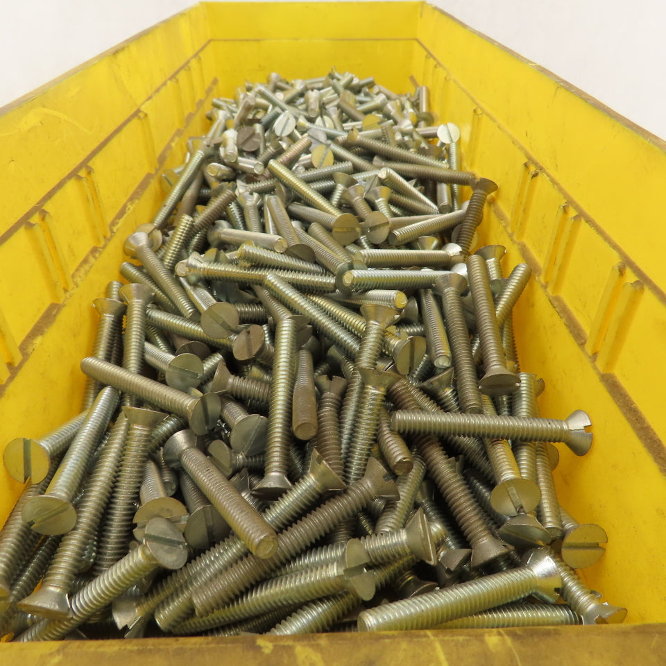 1/4-20 Flat Head Slotted Machine Screw 2" Length Full Thread Bulk 15 L ...