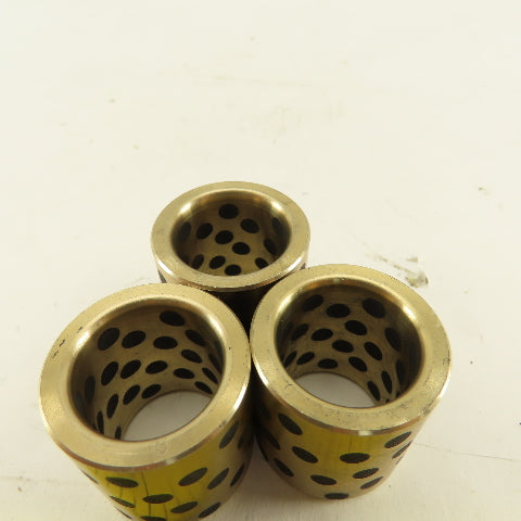 0.798 Nominal ID Brass Sleeve Bearing Graphite Self Lubricating 7/64 OD Lot Of 3