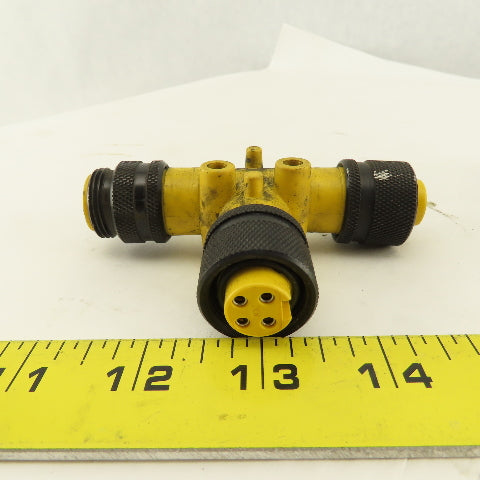 Brad Harrison 3 Way Plug Adapter Male X Female X Female 4 Pin Lot Of 2