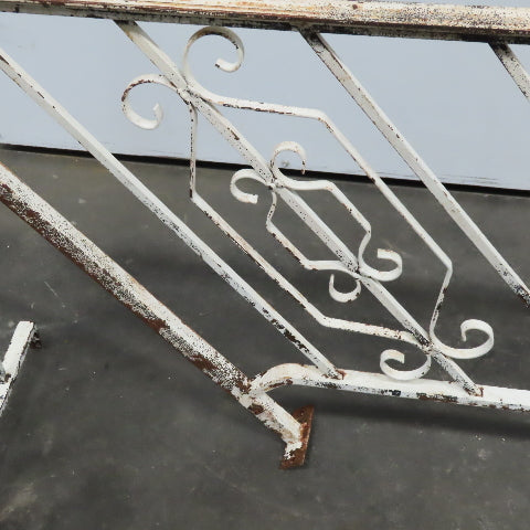 Vintage Wrought Iron Handrail Stair Porch Railing 2Pc Set