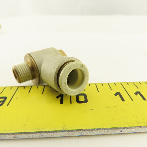 SMC 1/8NPT x 8mm Tube Push To Connect Swivel 90° Elbow Lot Of 5