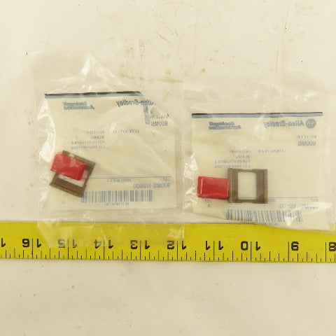 Allen Bradley 800MS-WB600 Red Insert Legend Plate Pilot Button Lot Of 2